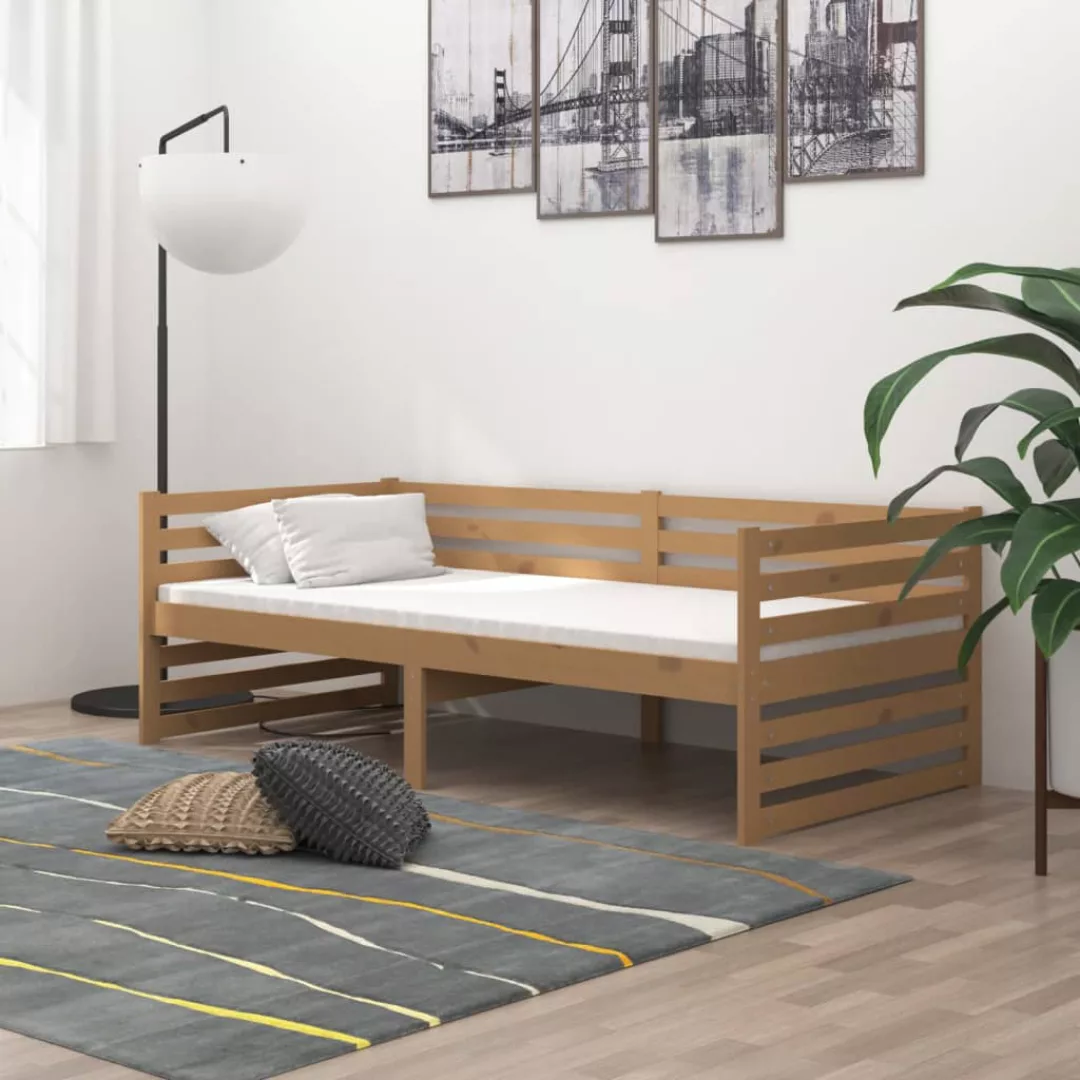 Tagesbett Mit Matratze 90x200 Cm Honigbraun Massivholz Kiefer günstig online kaufen