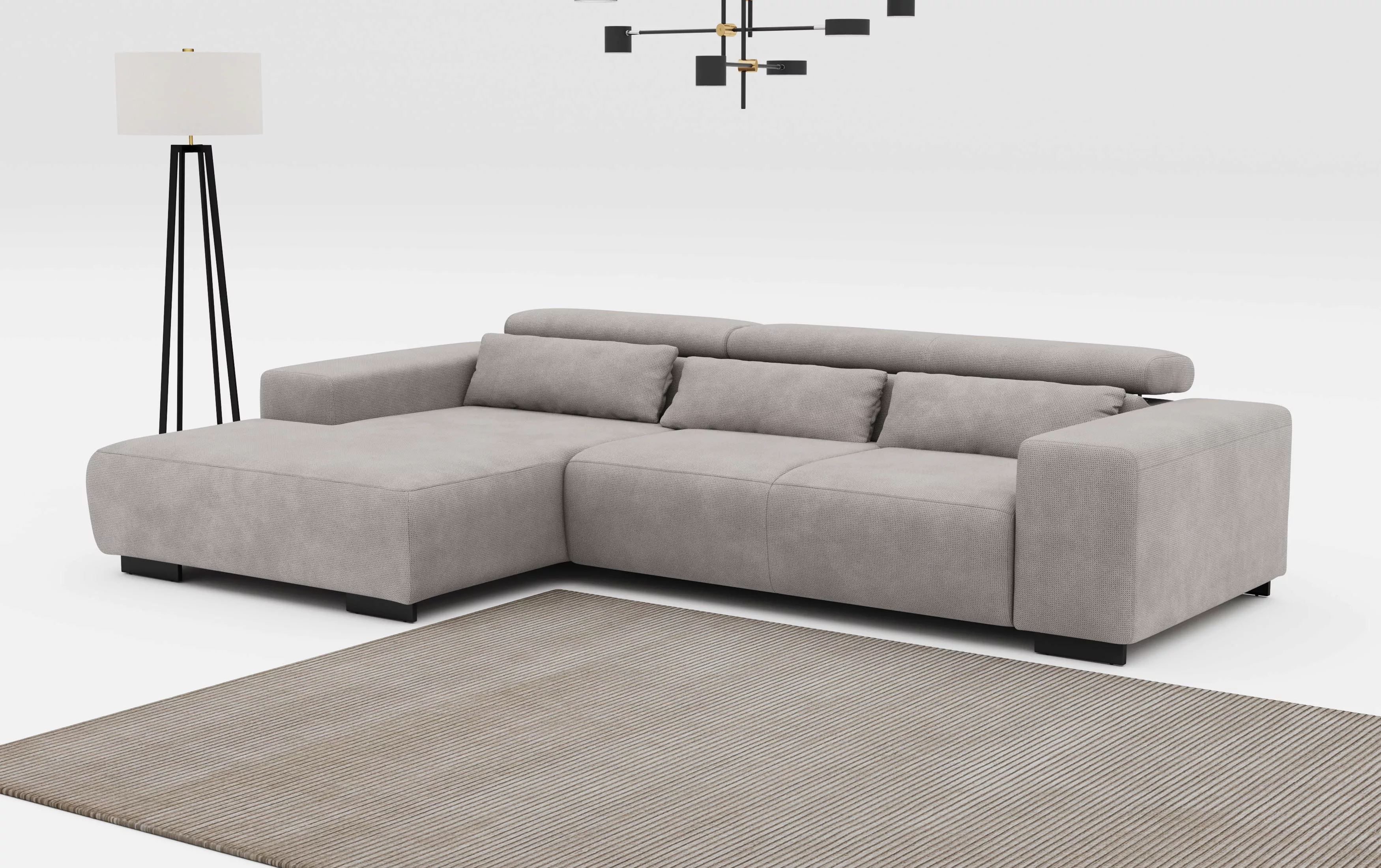 COTTA Ecksofa "Side L-Form, mit Kopfteilverstellung und Zierkissen", option günstig online kaufen