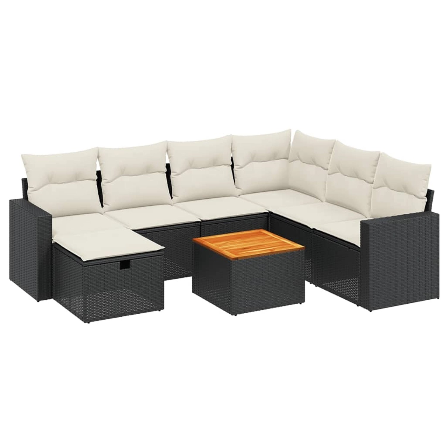 vidaXL 8-tlg Garten-Sofagarnitur mit Kissen Schwarz Poly Rattan Modell 165 günstig online kaufen