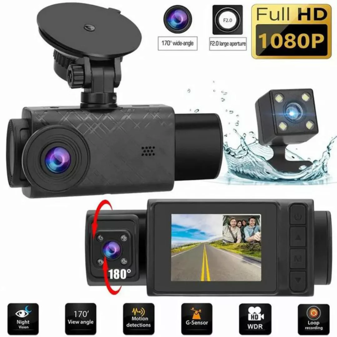 GOOLOO Verbesserte 3 Kamera Auto HD Rückspiegel Videorekorder in Sprachen D günstig online kaufen