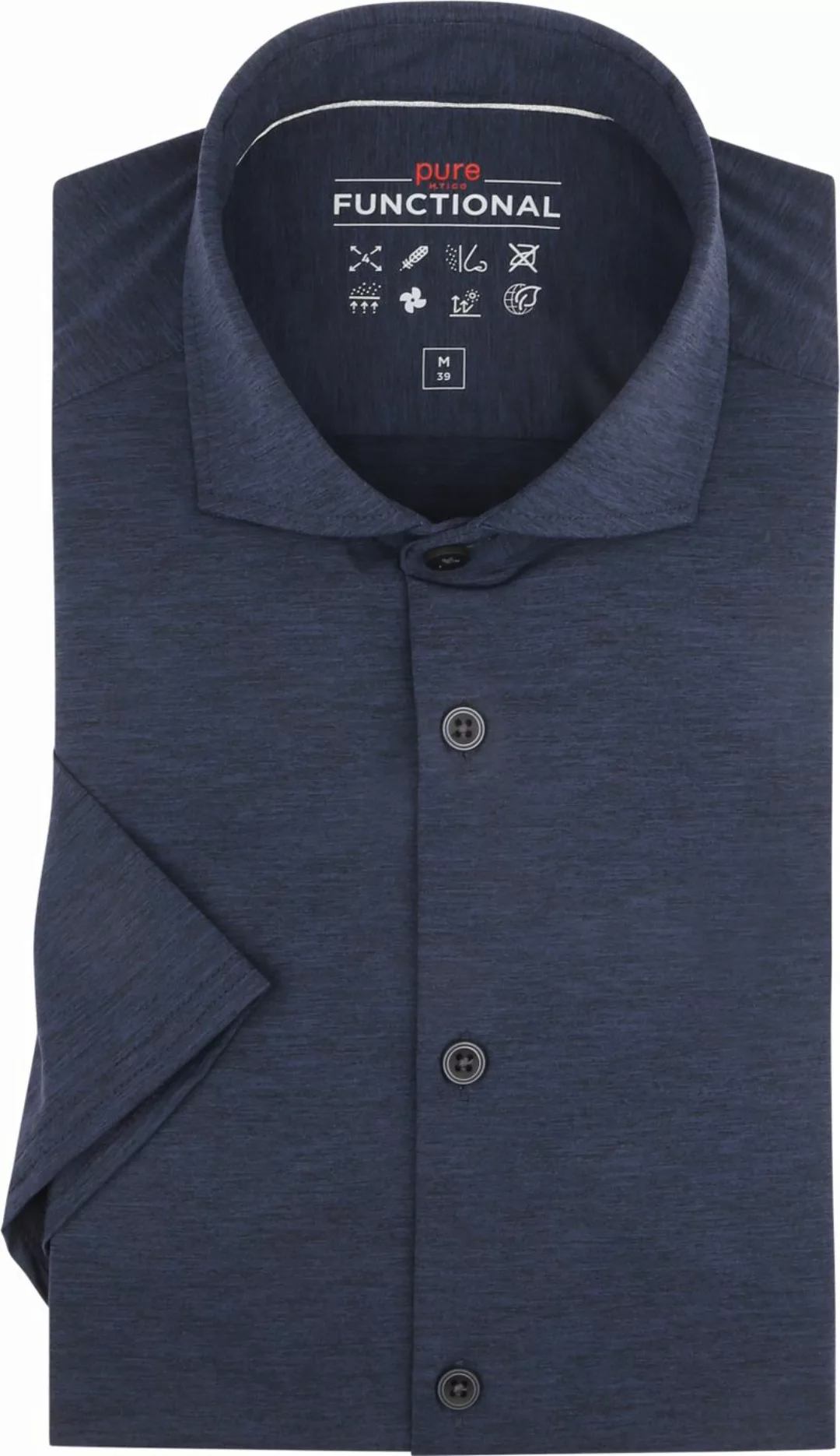 Pure Kurzarmhemd The Functional Shirt Navy - Größe 43 günstig online kaufen