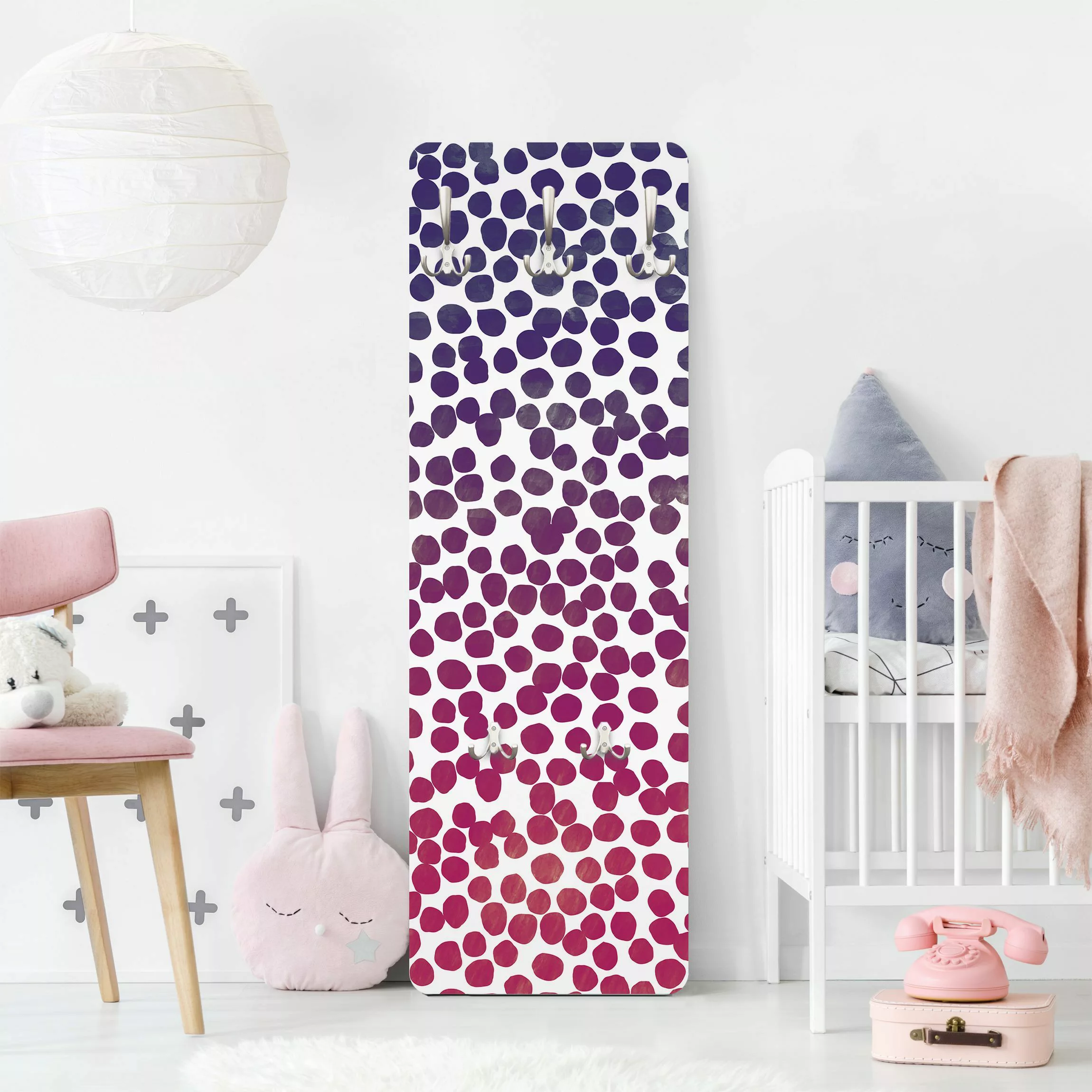 Wandgarderobe Holzpaneel Muster & Textur Punktemuster Lila Pink - Verlauf günstig online kaufen