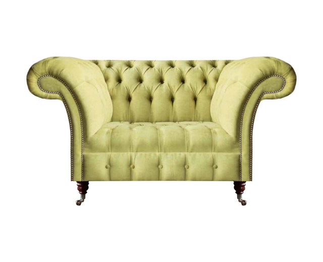 JVmoebel Chesterfield-Sofa Sofa Couch Zweisitzer Gelb Luxus Sitzmöbel Chest günstig online kaufen