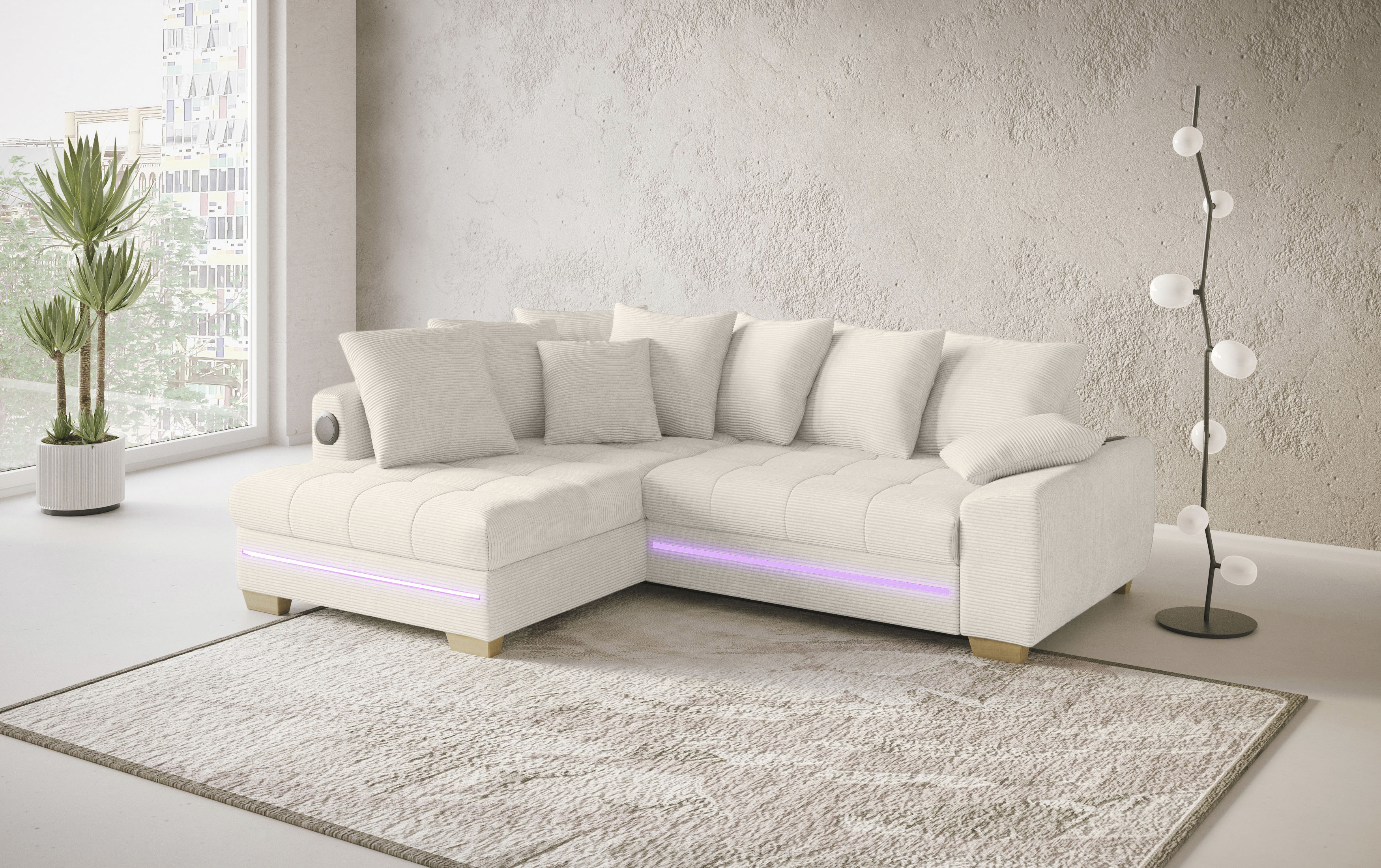 Mr. Couch Ecksofa "Nikita II, L-Form", mit Kaltschaum, RGB-LED, Soundsystem günstig online kaufen