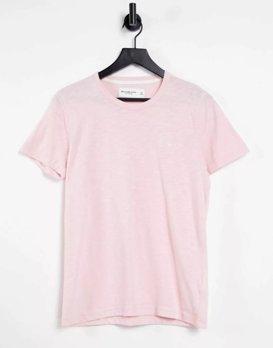 Abercombie & Fitch – T-Shirt in Rosa mit Logo günstig online kaufen