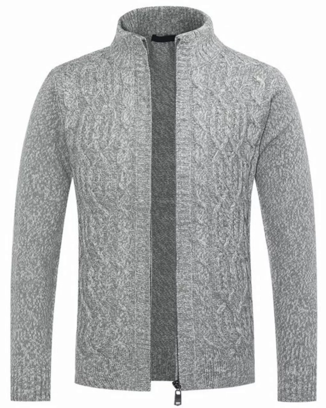 Allthemen Cardigan Herren Strickjacke mit Reißverschluss Grobstrick mit Ste günstig online kaufen