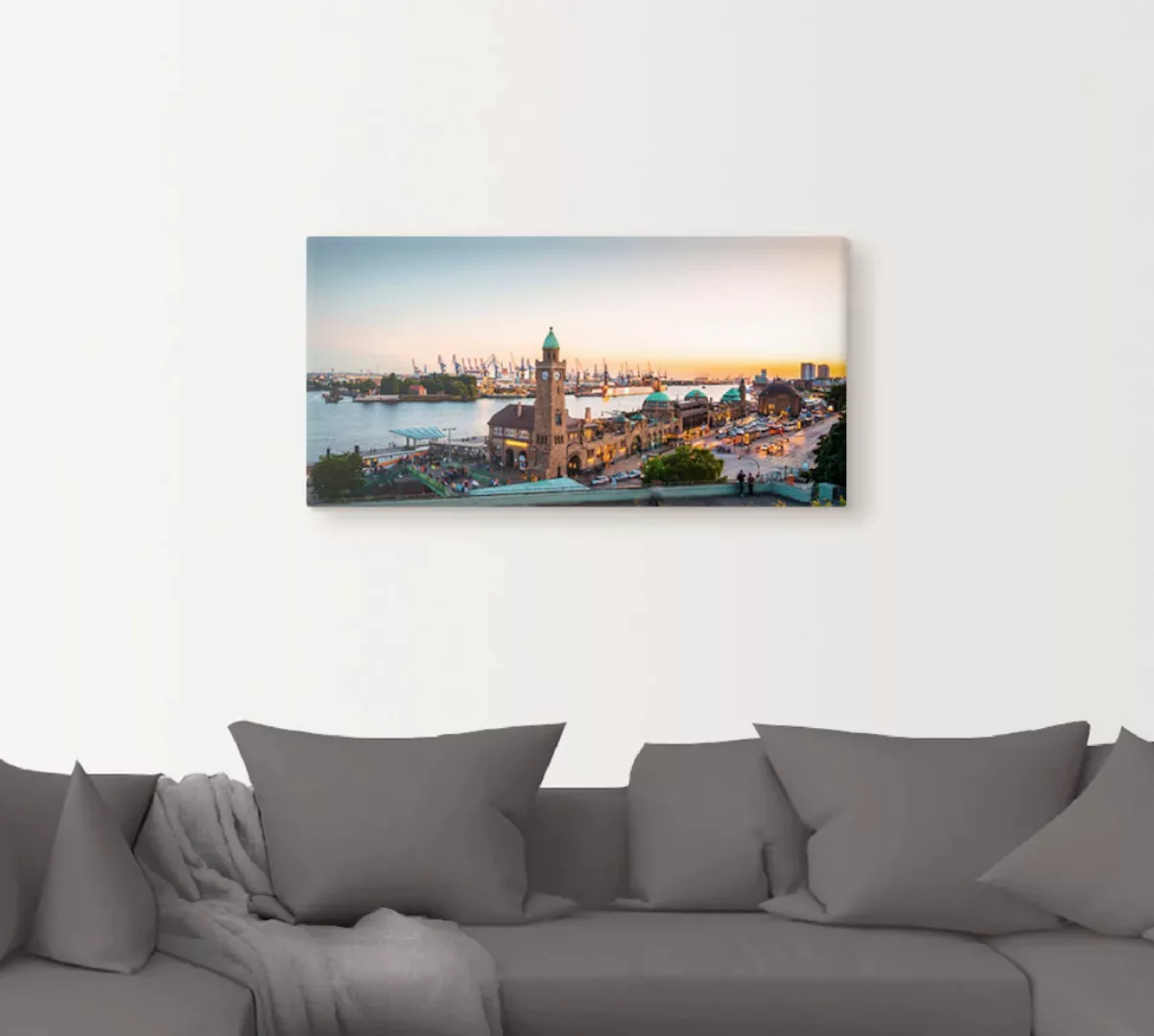 Artland Wandbild "Hamburg Hafen und Landungsbrücken", Deutschland, (1 St.), günstig online kaufen