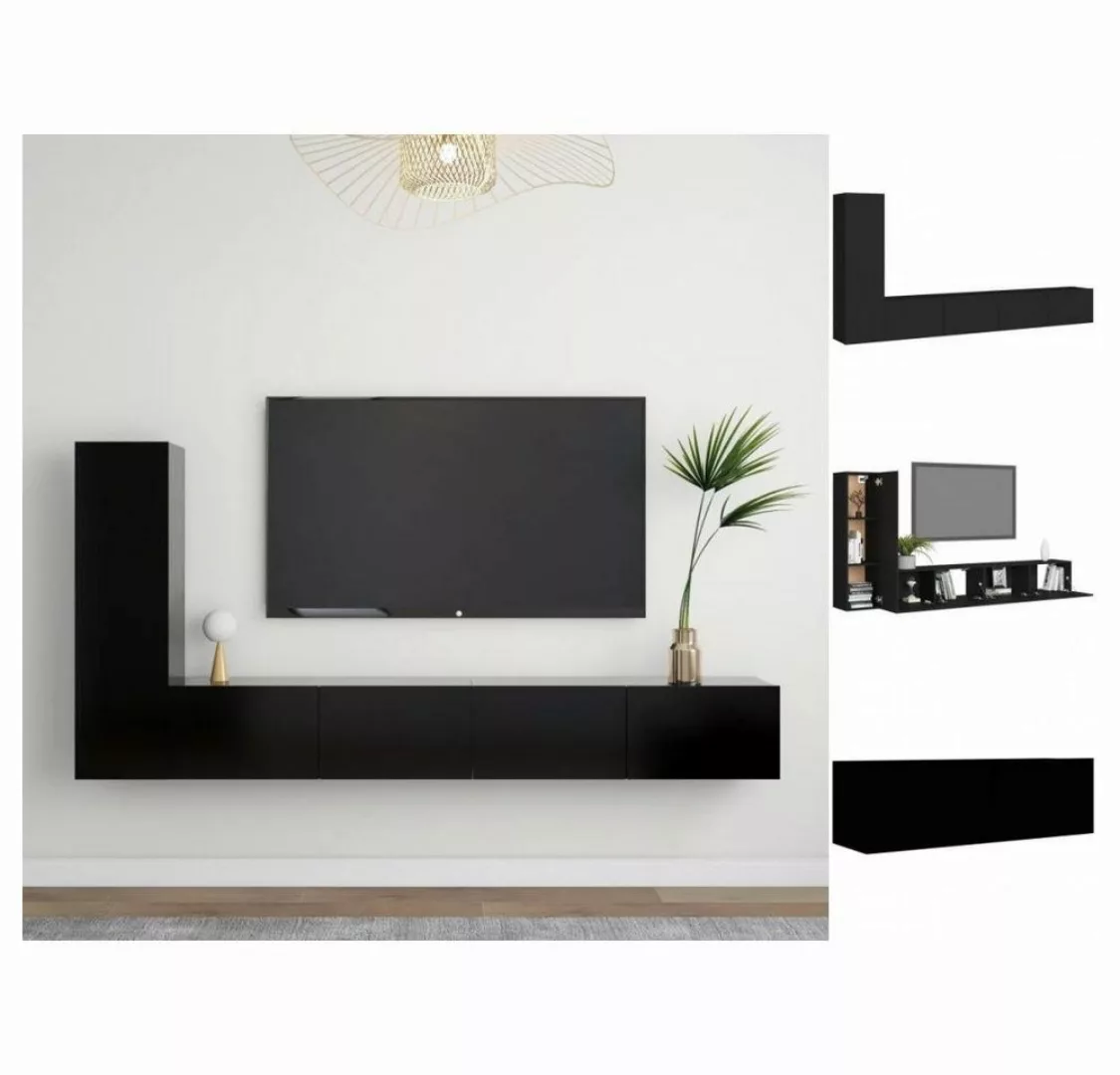 vidaXL TV-Schrank 3-tlg TV-Schrank-Set Schwarz Spanplatte günstig online kaufen