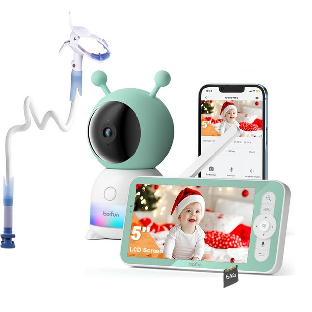 Boifun Babyphone 2K 3MP/5 Zoll WLAN Video Babyfone Babyphone mit Kamera und günstig online kaufen