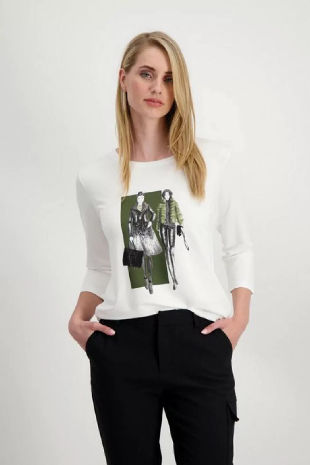 Monari Langarmshirt Pullover, off-white günstig online kaufen