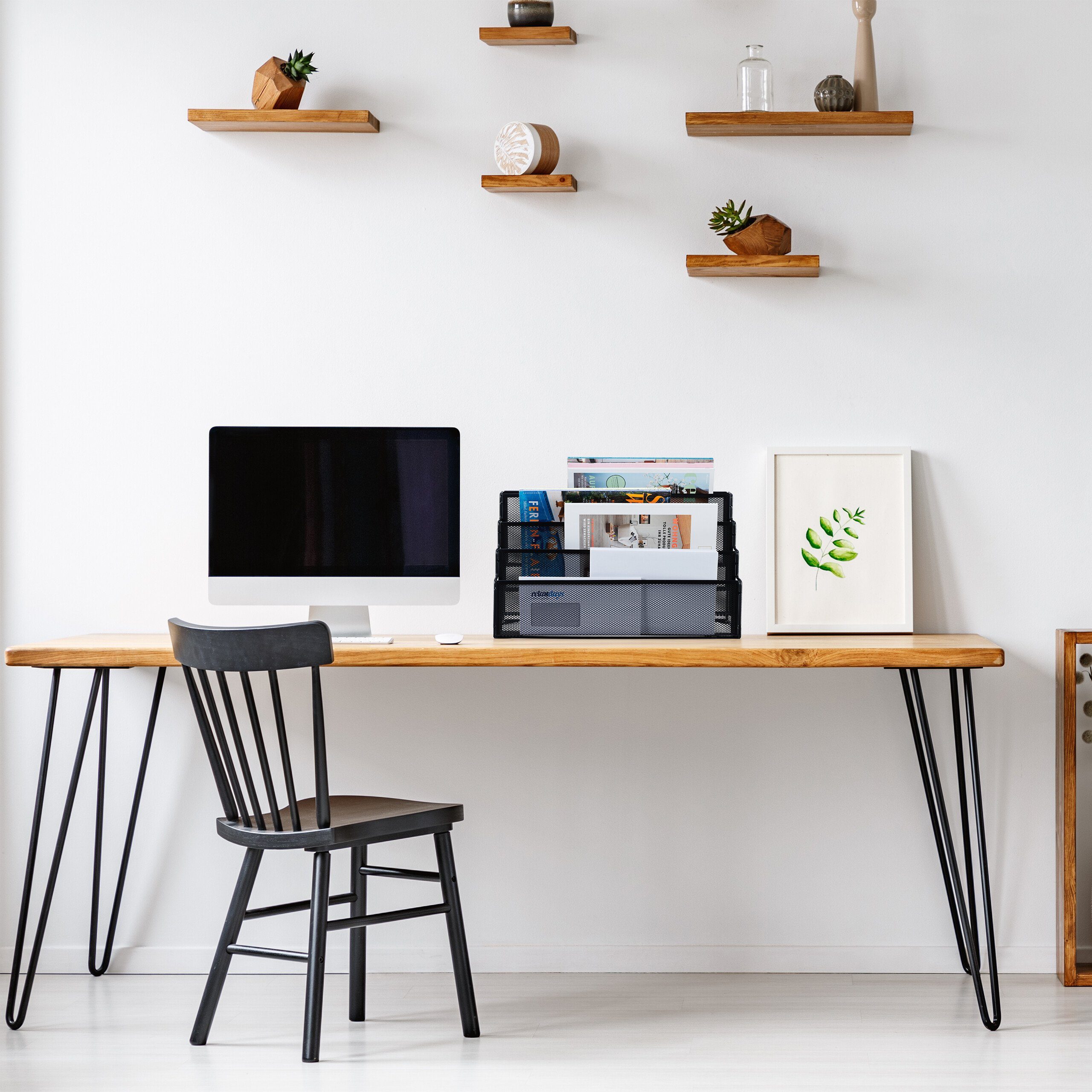 relaxdays Zeitungsständer Zeitschriftenhalter Metall 4 Fächer, günstig online kaufen