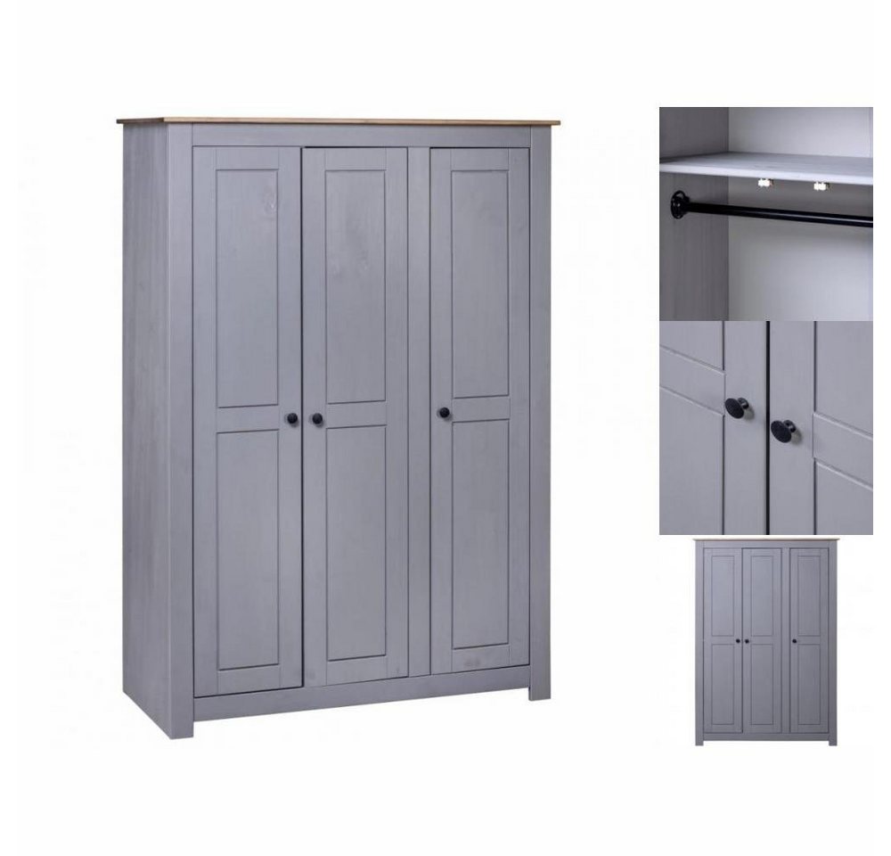 vidaXL Kleiderschrank Kleiderschrank 3-Türig Grau 11850171,5 cm Kiefer Pana günstig online kaufen