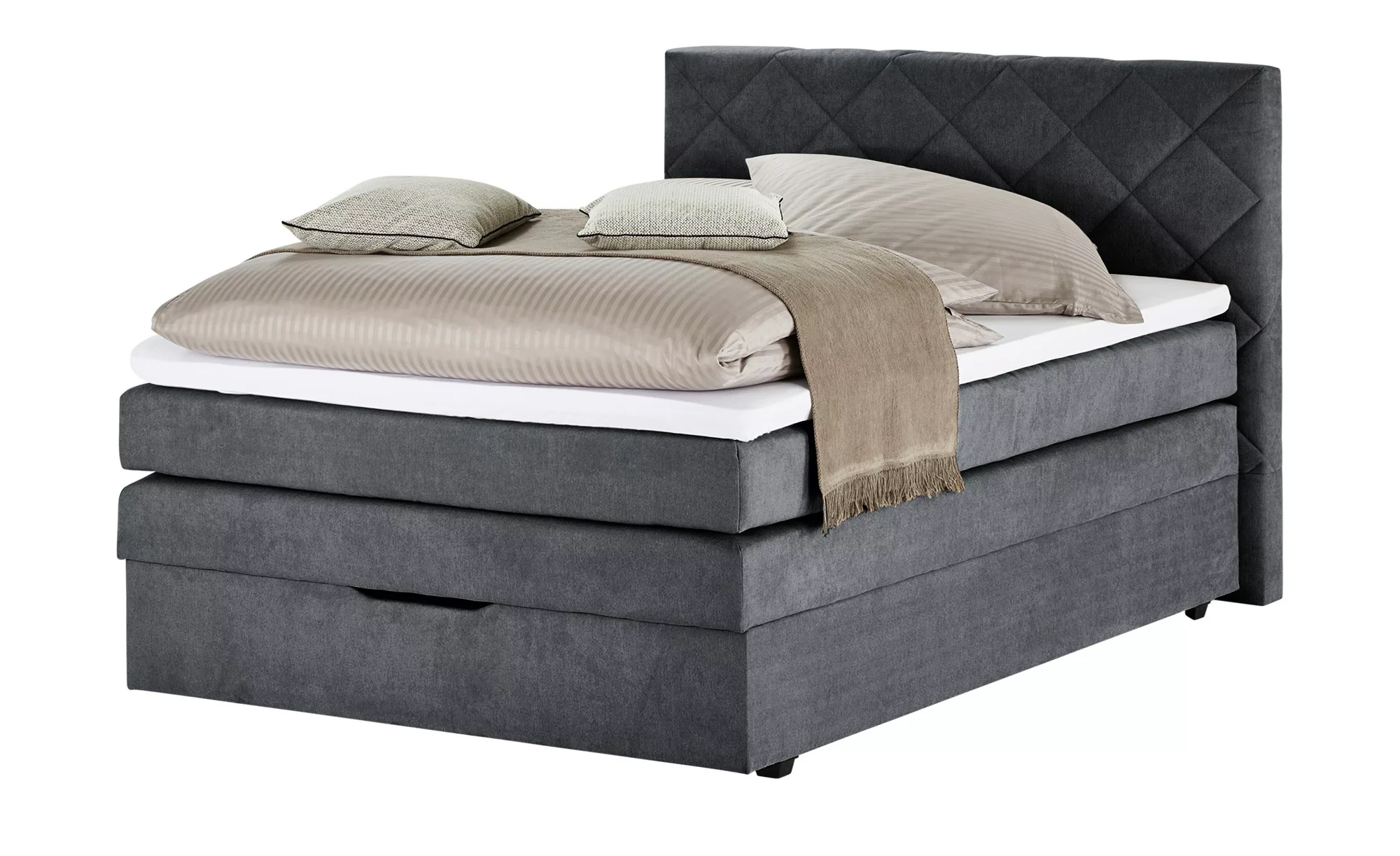 Boxspringbett - grau - 132 cm - 116 cm - 213 cm - Betten > Einzelbetten - M günstig online kaufen