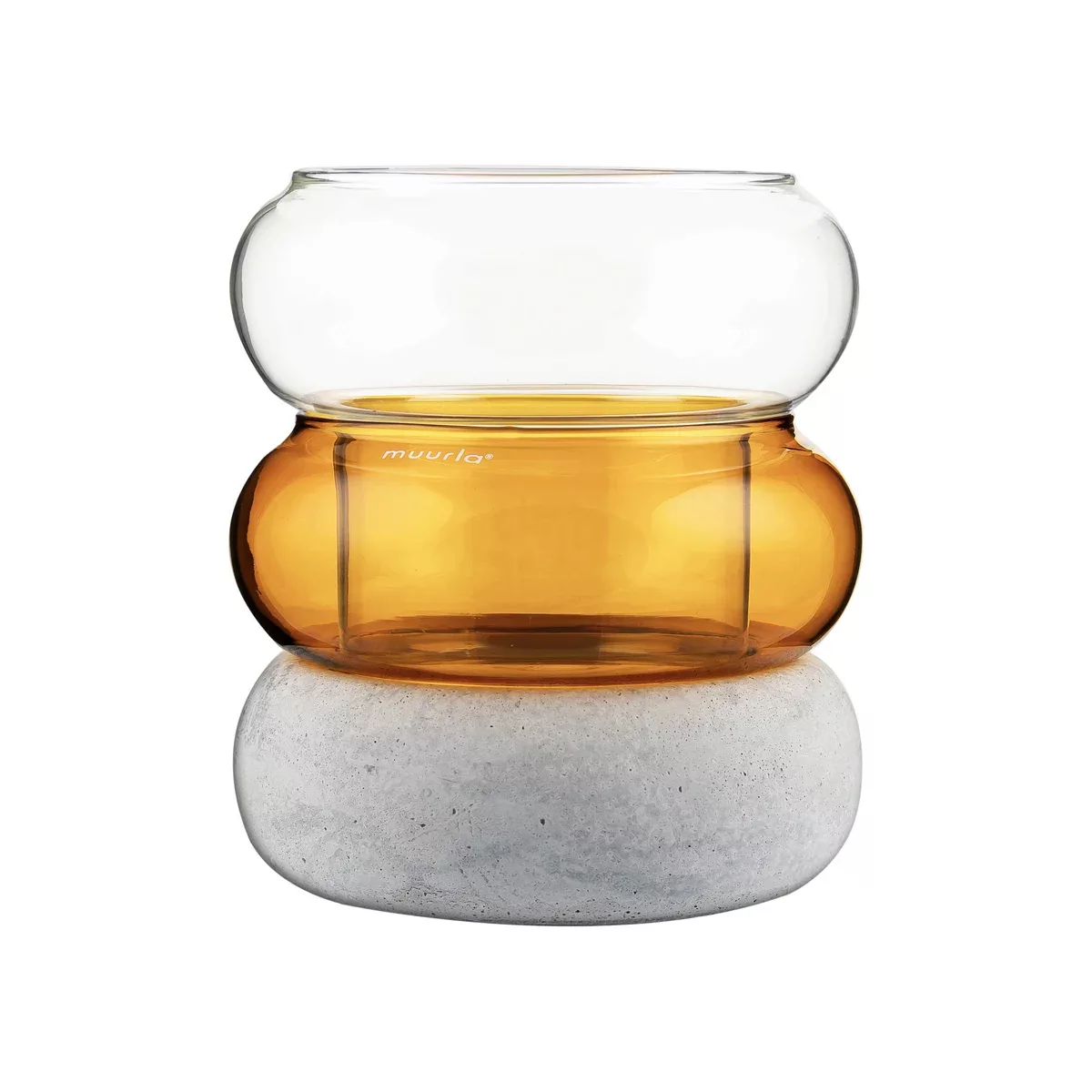 Bagel Vase/Windlicht 12cm Amber günstig online kaufen