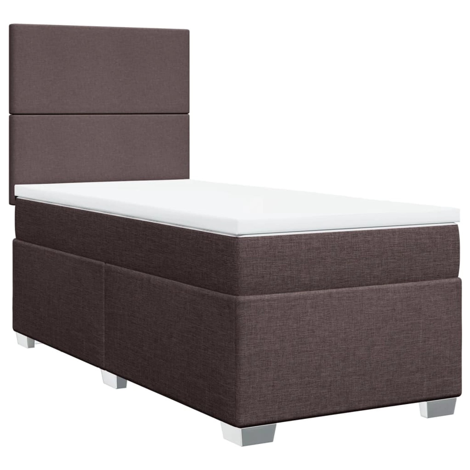 vidaXL Boxspringbett, Boxspringbett mit Matratze Dunkelbraun 90x190 cm Stof günstig online kaufen