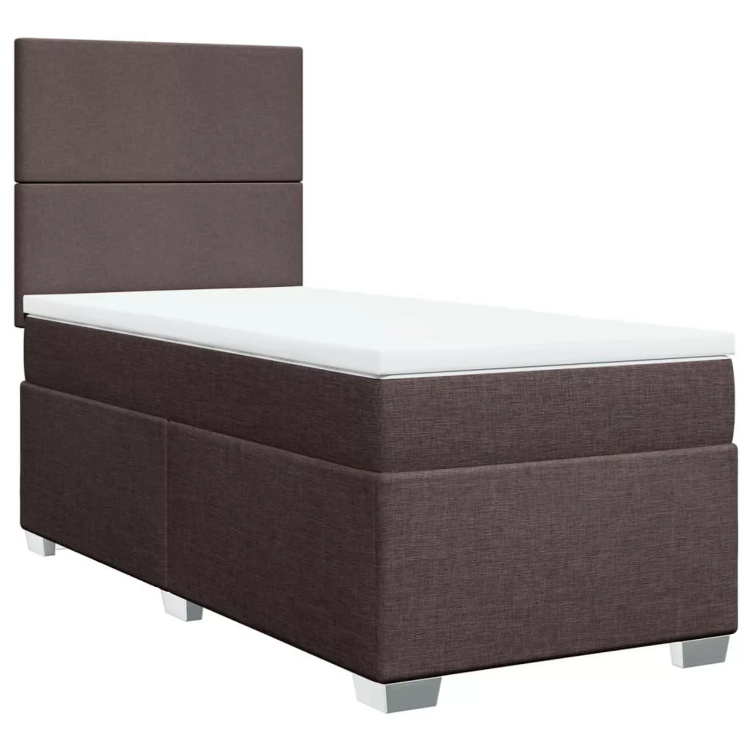 vidaXL Boxspringbett, Boxspringbett mit Matratze Dunkelbraun 90x190 cm Stof günstig online kaufen