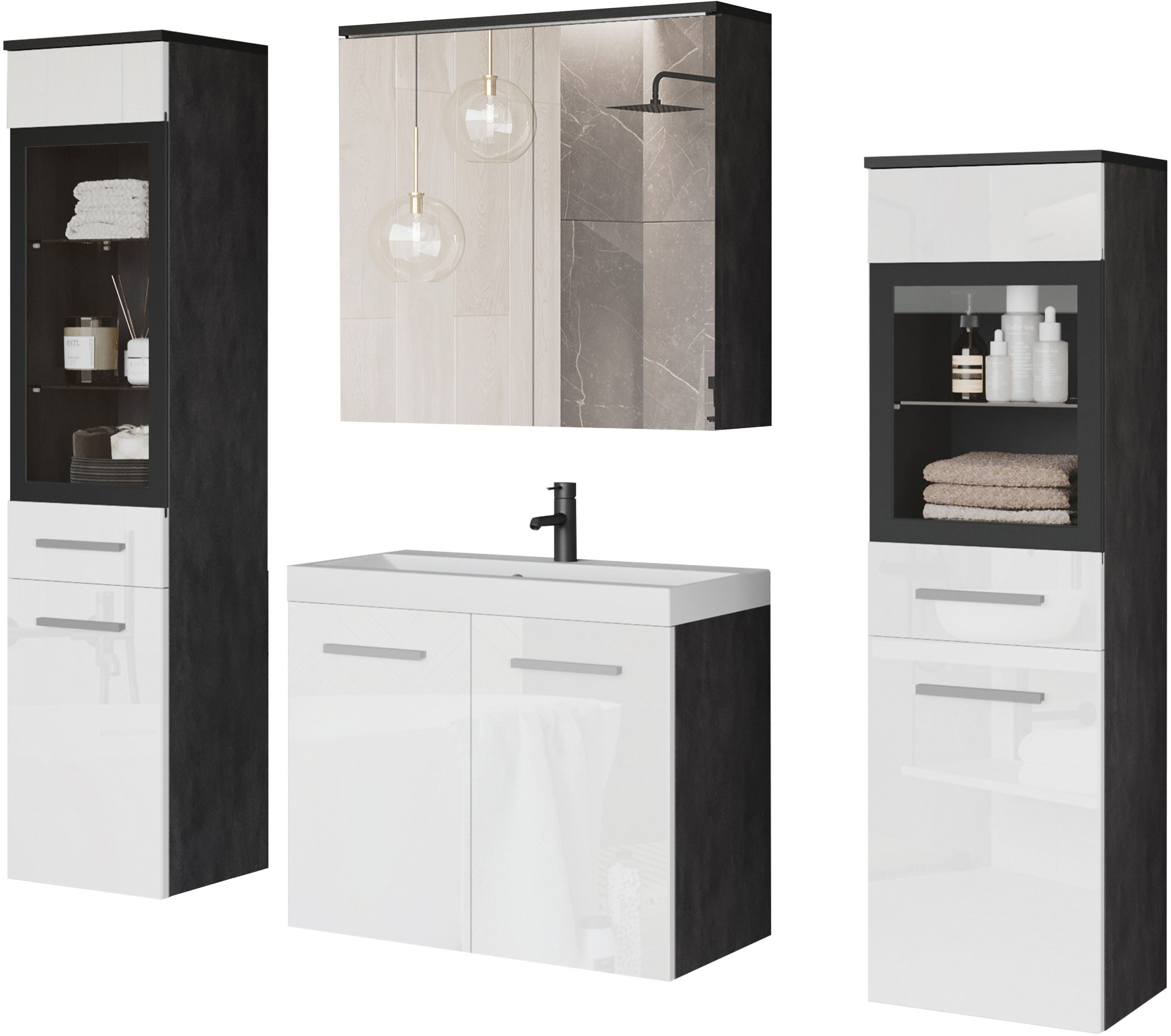welltime Badmöbel-Set MADRIT II, Schrank mit günstig online kaufen