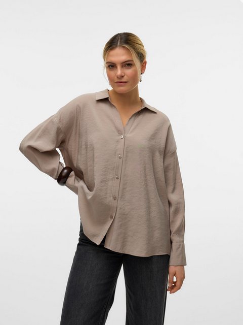 Vero Moda Blusenshirt Legere Hemdbluse Oversized Shirt Seidig VMQUEENY 6934 günstig online kaufen