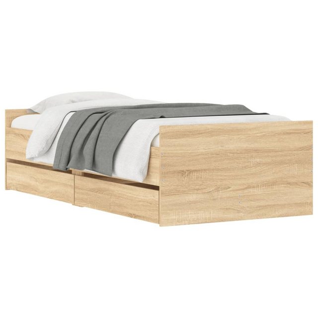 vidaXL Bett Bett mit Schubladen Sonoma-Eiche 75x190 cm günstig online kaufen