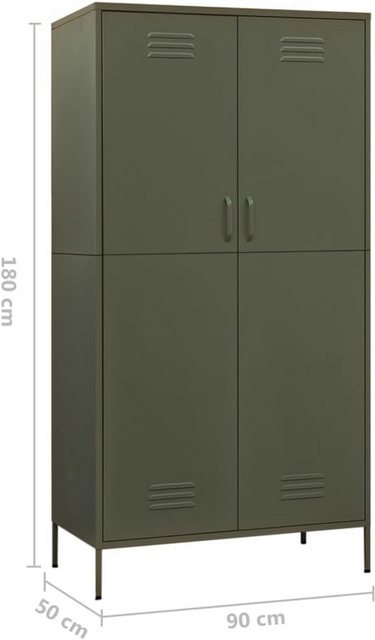 vidaXL Kleiderschrank 90x50x180 Olivgrün Stah Schrank Garderobenschrank günstig online kaufen