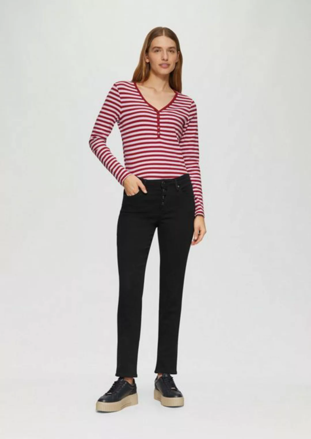 s.Oliver 5-Pocket-Jeans Jeans Betsy / Slim Fit / Mid Rise / Slim Leg Zierna günstig online kaufen