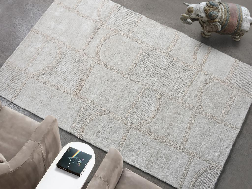 Teppich - Relief-Optik - Baumwolle - handgefertigt - 200 x 290 cm - 1800 g/ günstig online kaufen