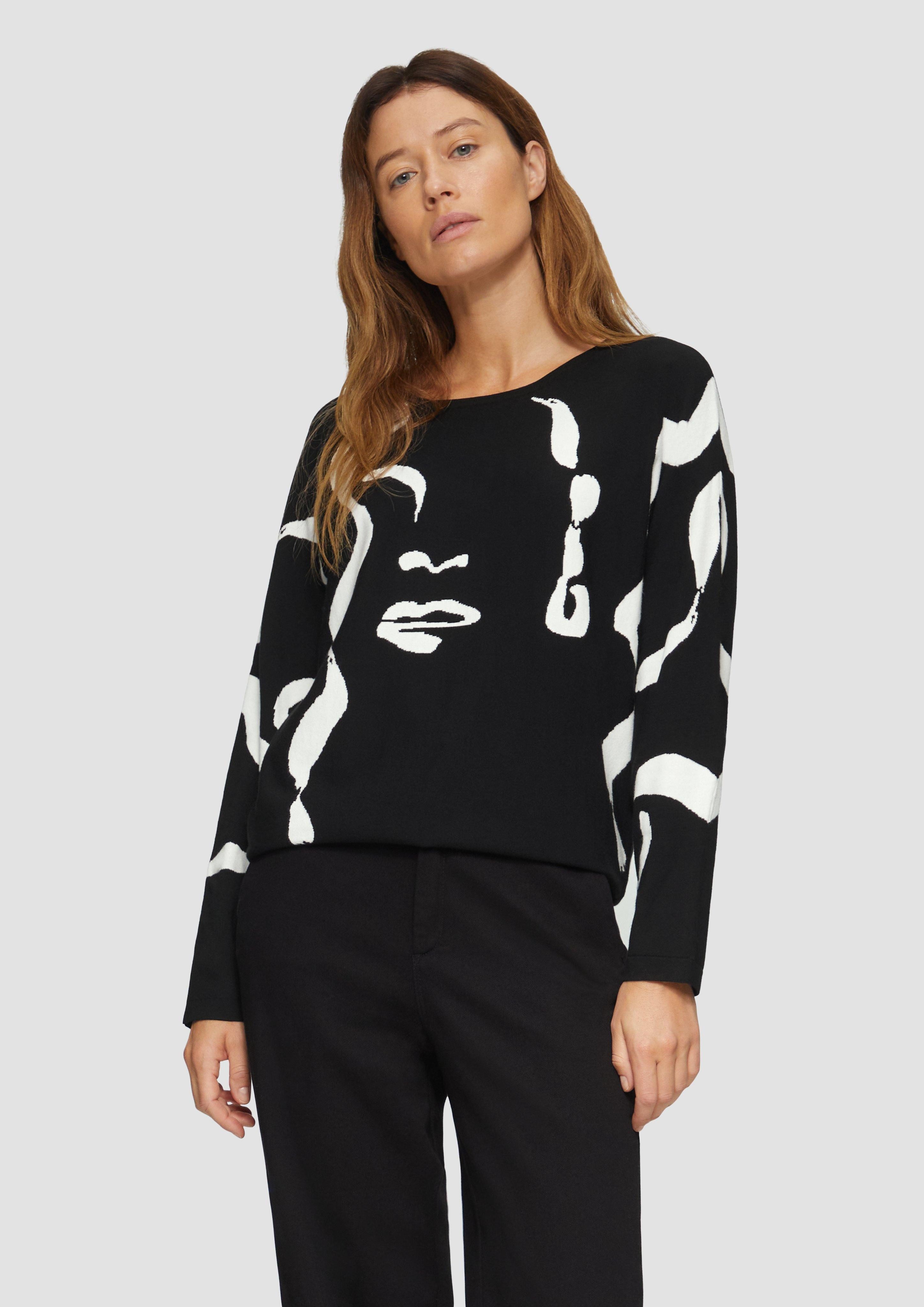 s.Oliver BLACK LABEL Strickpullover Jacquard-Pullover mit günstig online kaufen