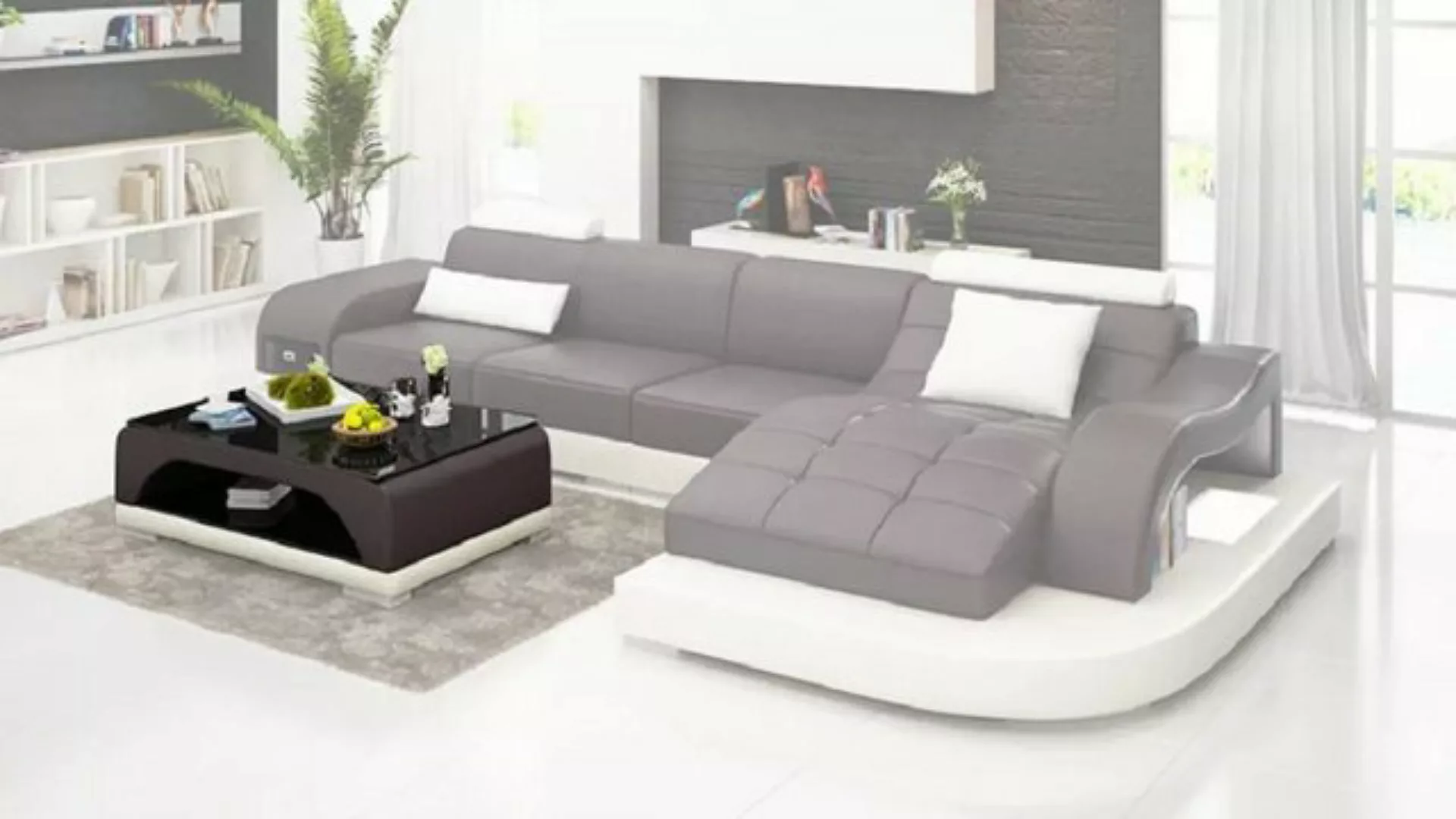 JVmoebel Ecksofa Ecksofa Wohnlandschaft Ledersofa Designer Sofa Couch Polst günstig online kaufen