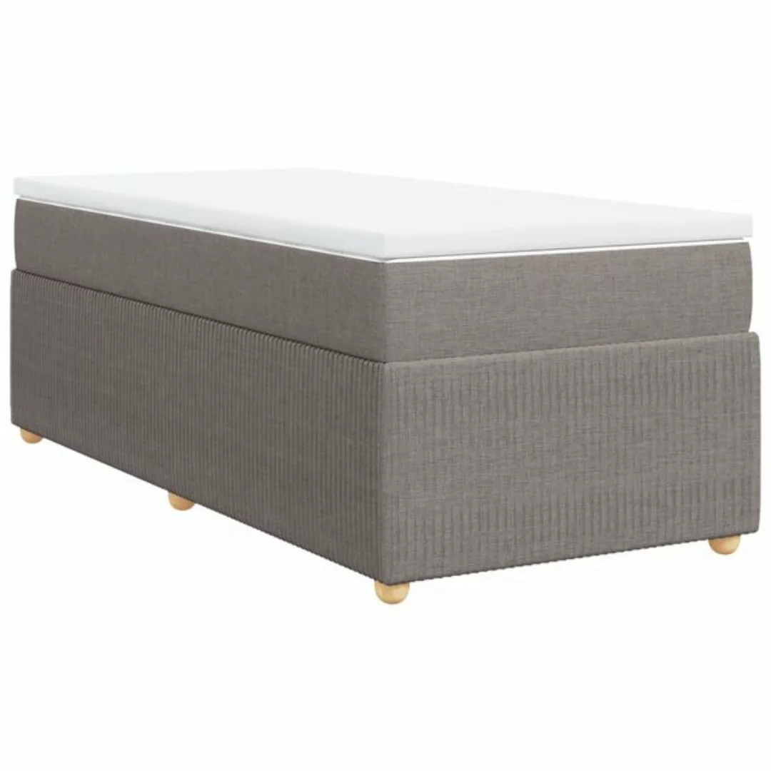 vidaXL Boxspringbett, Boxspringbett mit Matratze Taupe 100x200 cm Stoff günstig online kaufen