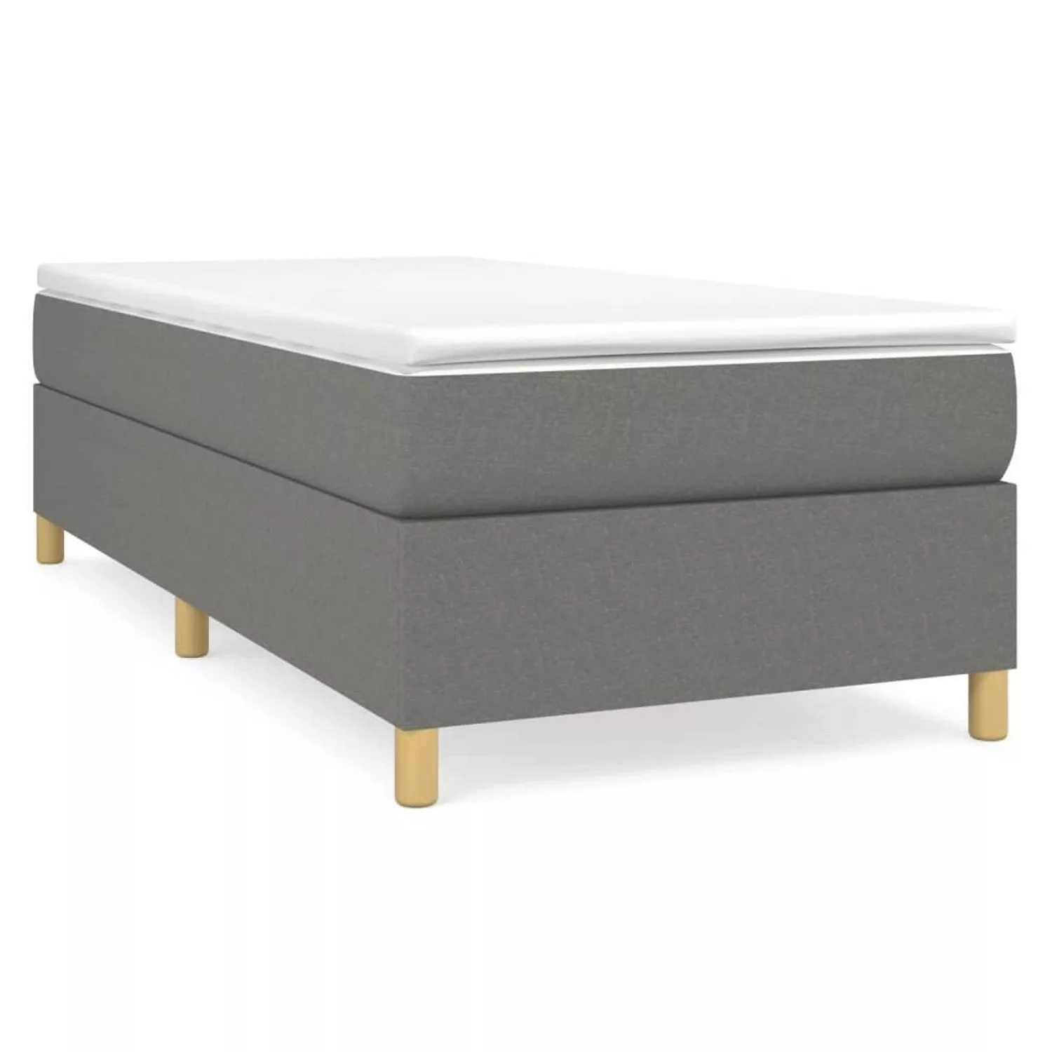 vidaXL Boxspringbett mit Matratze Dunkelgrau 100x200 cm Stoff1398520 günstig online kaufen