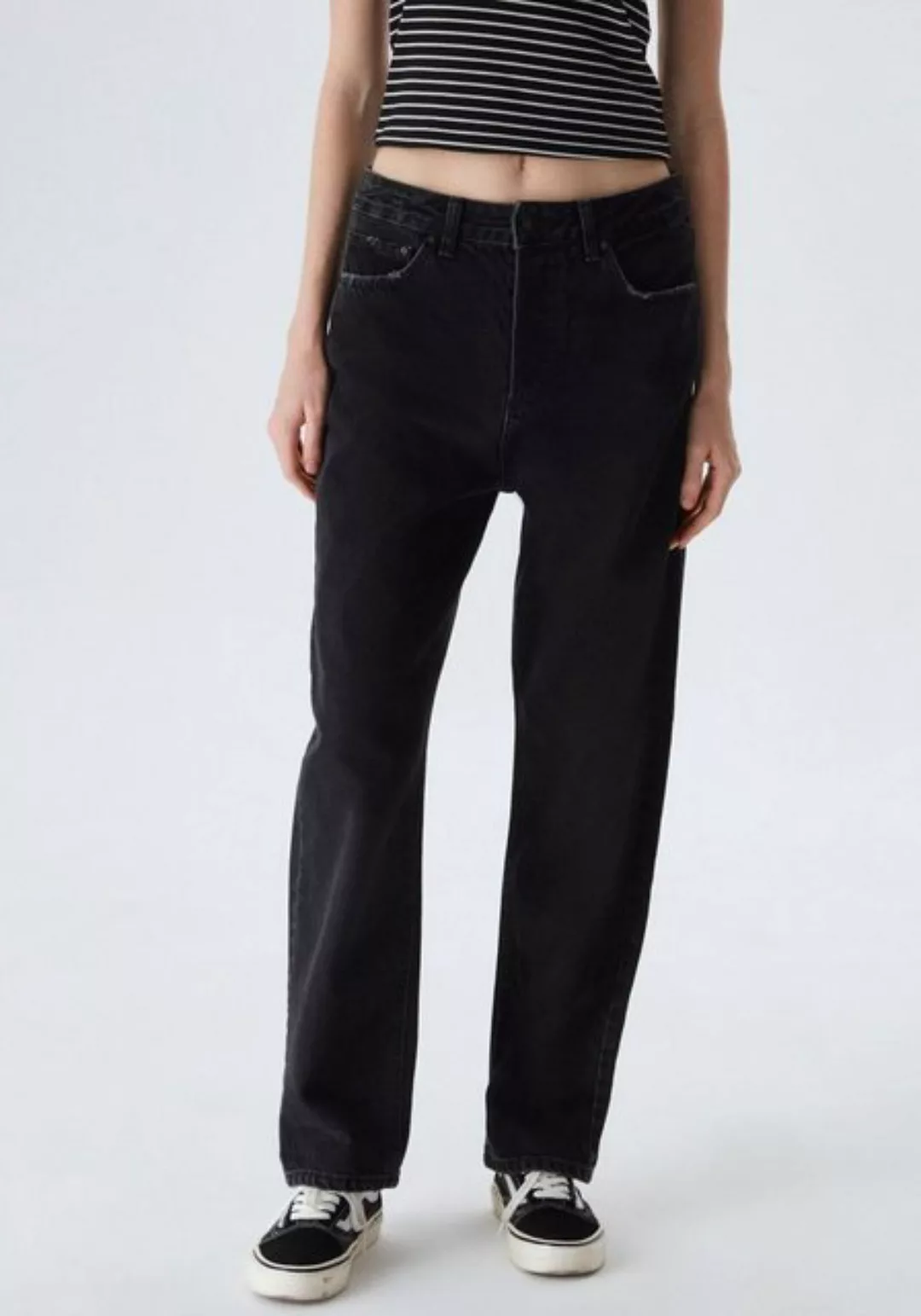 LTB Damen Jeans MYLA ZIP Relaxed Straight Fit - Schwarz - Lela Safe Wash günstig online kaufen