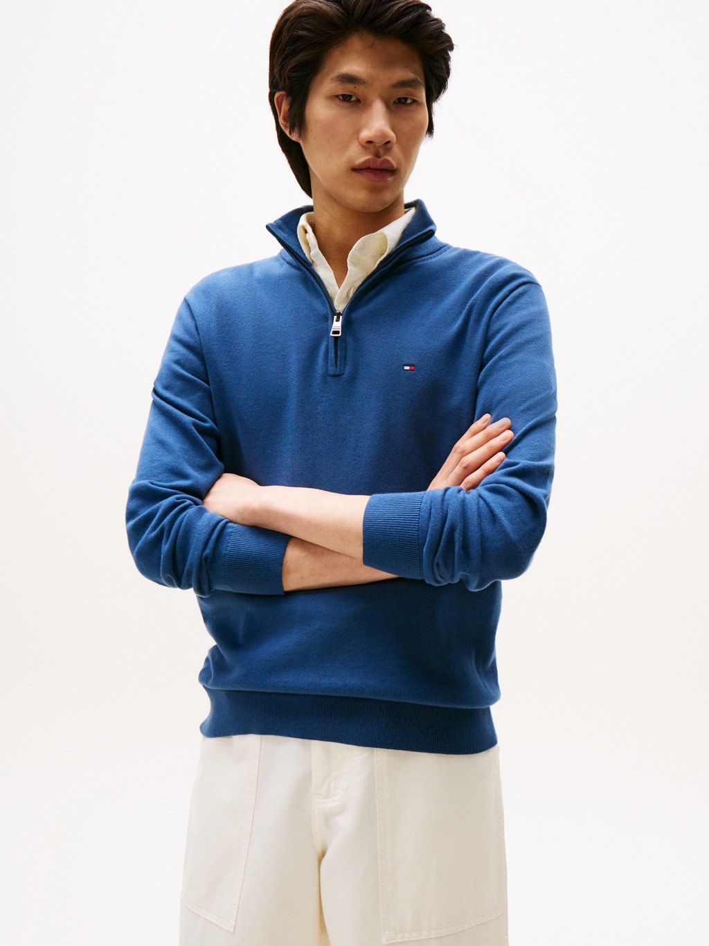 Tommy Hilfiger Troyer "ESSENTIAL COTTON ZIP MOCK" günstig online kaufen