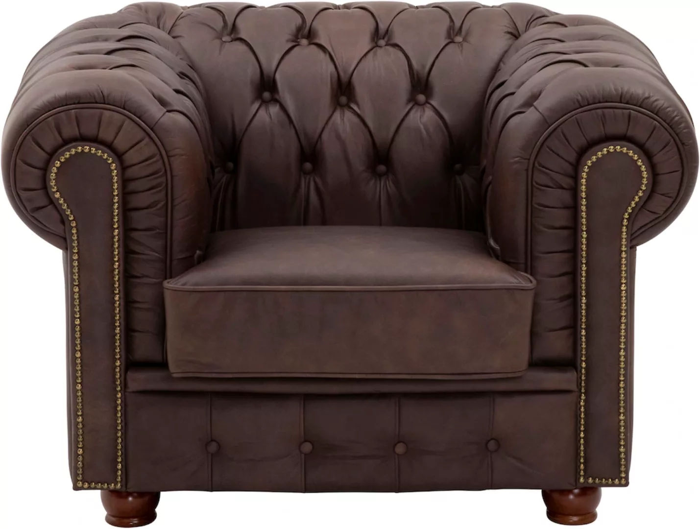 Max Winzer® Sessel »Norwin, Loungesessel, Chesterfield mit Ziernägeln in de günstig online kaufen