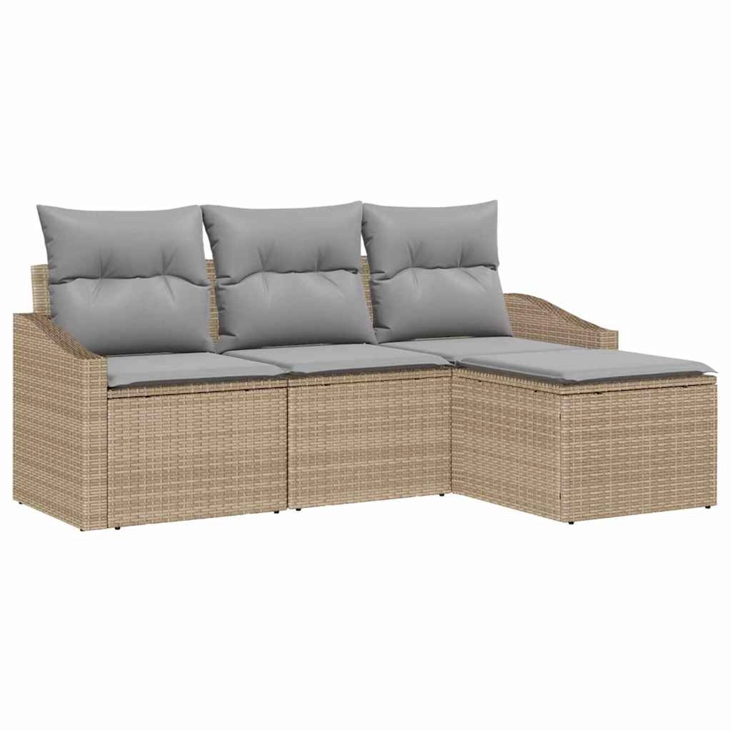 vidaXL Garten-Sofa-Set 4-Tlg Beige Poly Rattan 3346670 günstig online kaufen