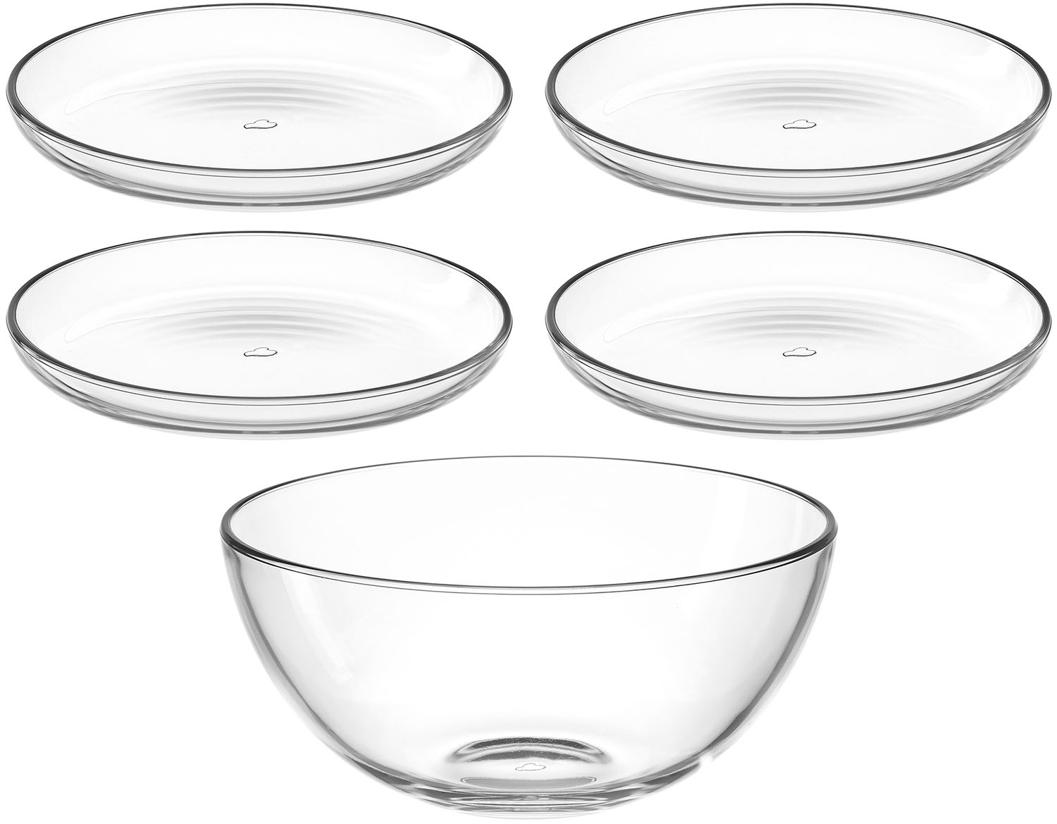 LEONARDO Schale »Schalen-/Teller-Set, 5er Set CUCINA, 4x Ø 18 cm & 1x Ø 21, günstig online kaufen