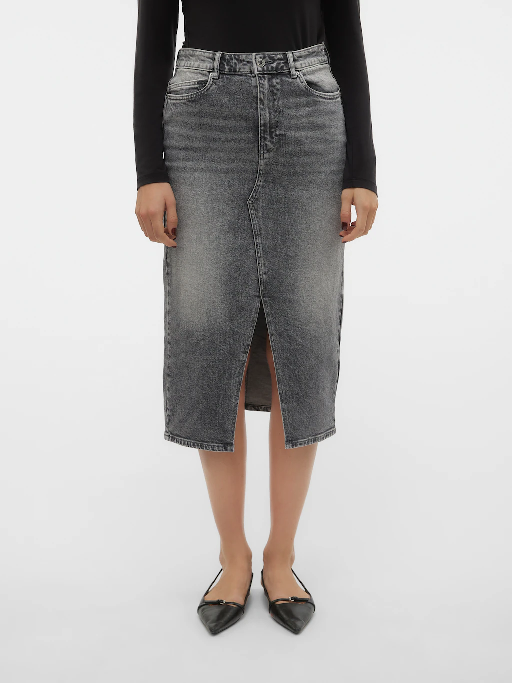 Vero Moda Maxirock "VMVERI HR CALF DENIM SKIRT GA NOOS" günstig online kaufen