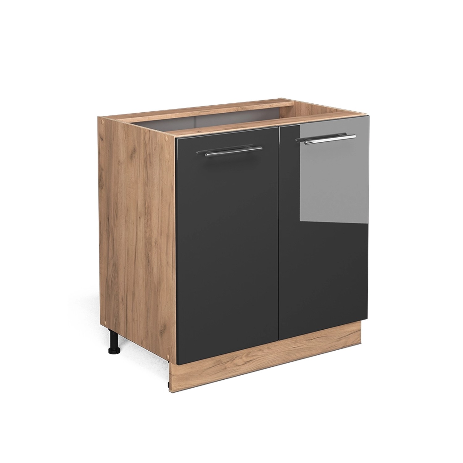 Vicco Spülenunterschrank Fame-Line, Anthrazit Hochglanz/Goldkraft Eiche, günstig online kaufen