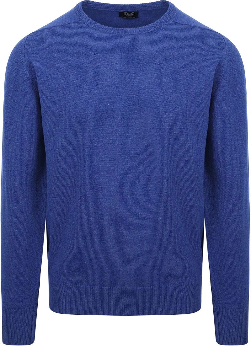 William Lockie O-Auschnitt Pullover Lammwolle Blau - Größe XL günstig online kaufen