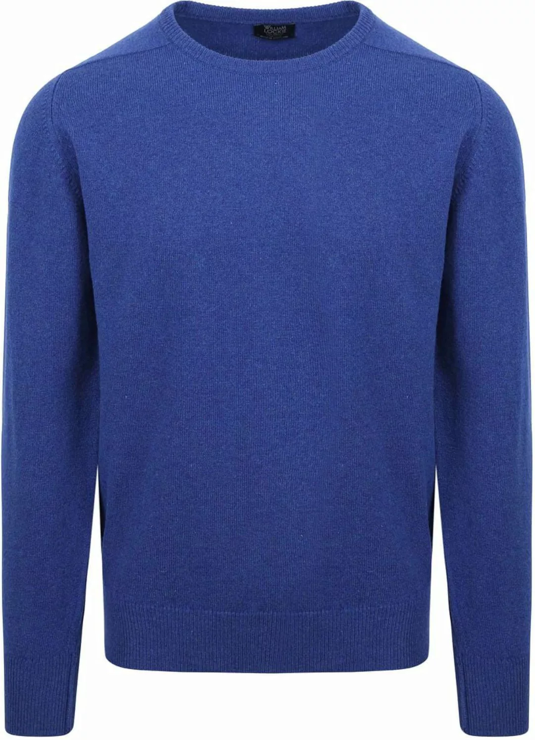 William Lockie O-Auschnitt Pullover Lammwolle Blau - Größe M günstig online kaufen