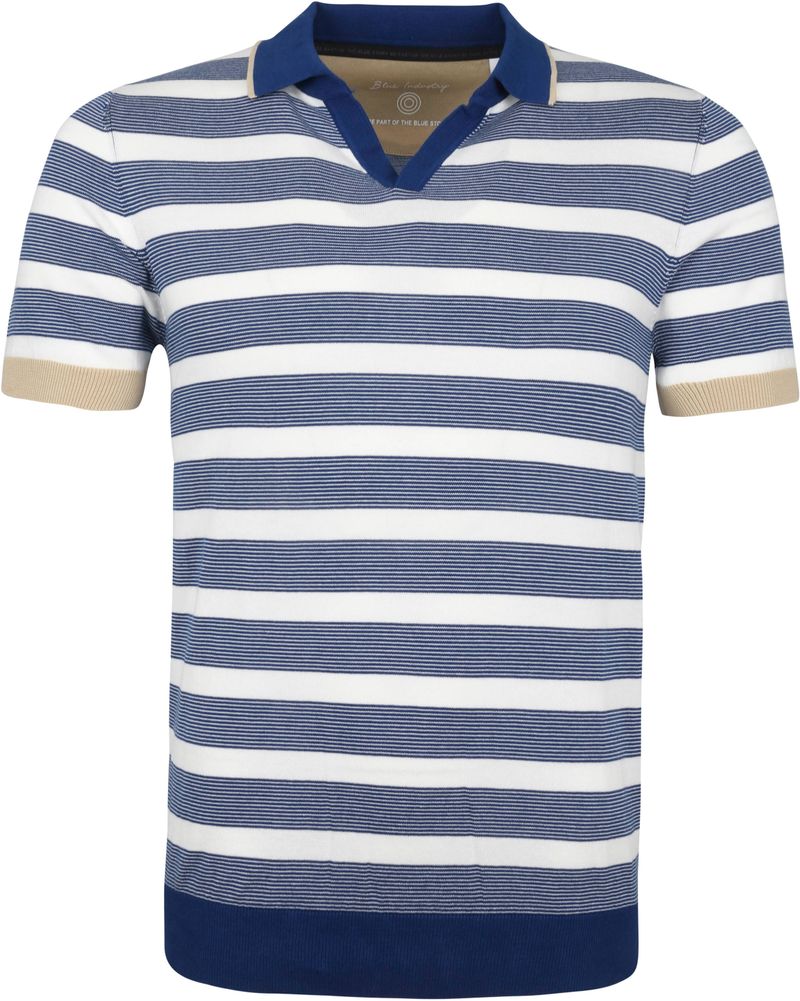 Blue Industry M23 Polo Shirt Streifen Blau - Größe XXL günstig online kaufen