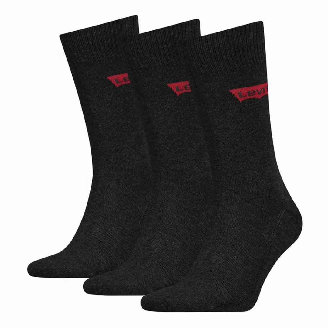 Levi´s ® Batwing Logo Regular Socken 3 Paare EU 43-46 Anthracite Melange / günstig online kaufen