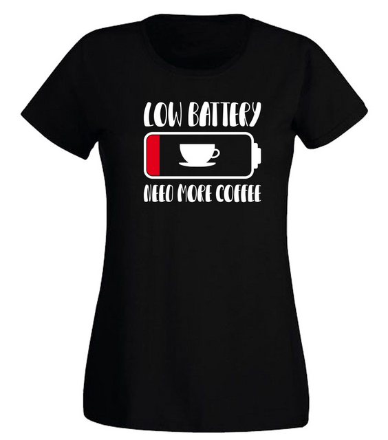 G-graphics T-Shirt Low Battery – Need more Coffee Slim-fit Damen T-Shirt mi günstig online kaufen