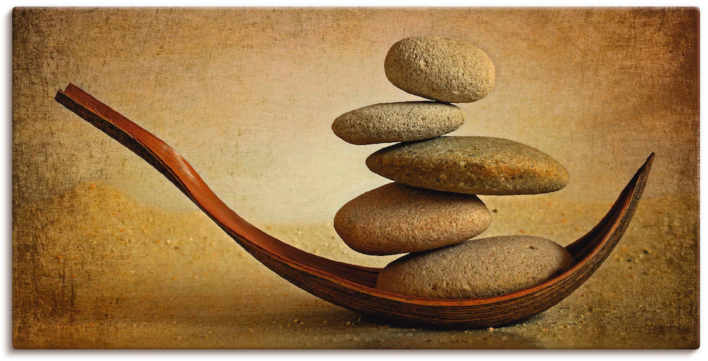 Artland Leinwandbild "Steinschiffchen", Zen, (1 St.), auf Keilrahmen gespan günstig online kaufen