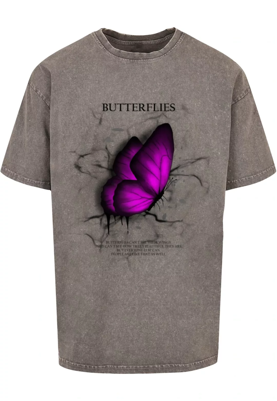 Merchcode T-Shirt "Merchcode Herren Butterflies Acid Washed Heavy Oversized günstig online kaufen