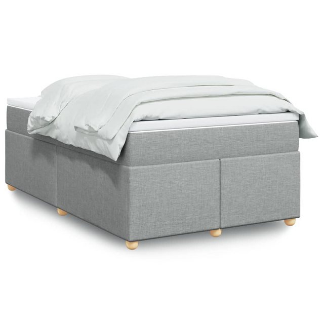 vidaXL Boxspringbett, Boxspringbett mit Matratze Hellgrau 120x190 cm Stoff günstig online kaufen