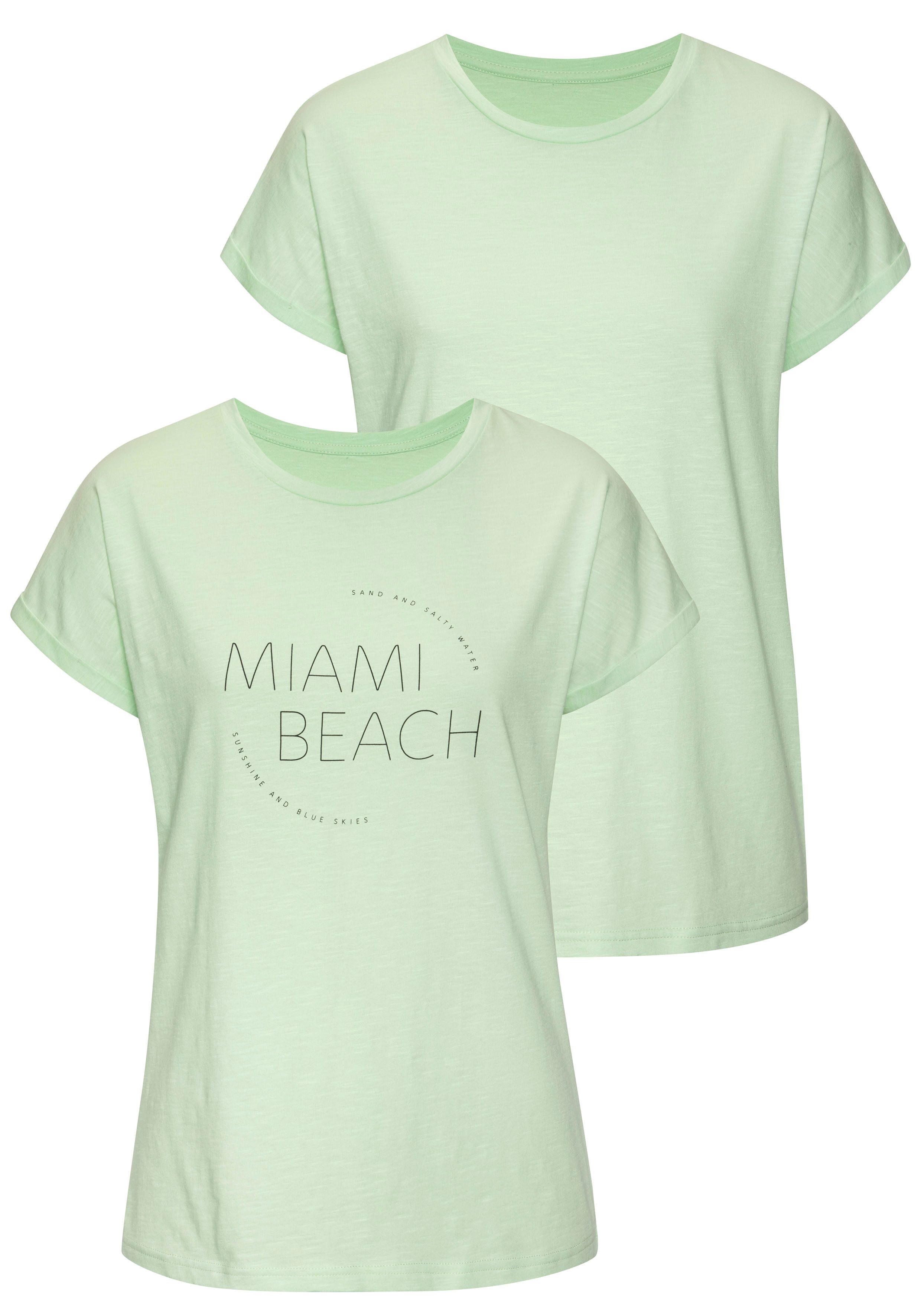 Vivance T-Shirt mit modischem Frontprint (2er-Pack) günstig online kaufen