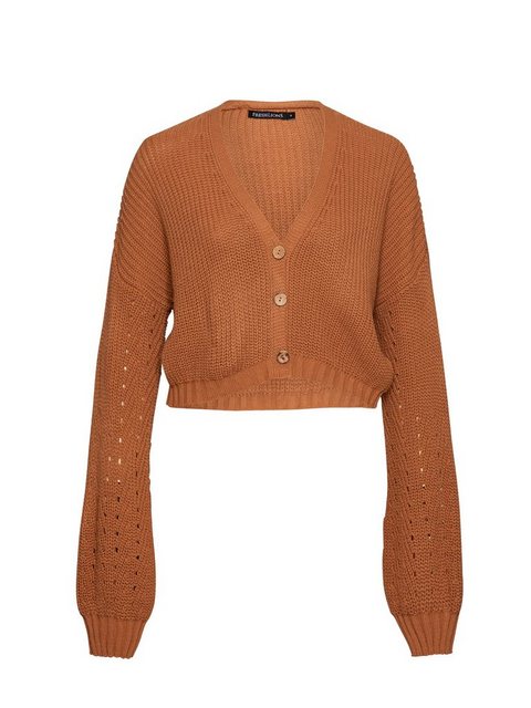 Freshlions Cardigan Crop Cardigan mit Knopfleiste in camel - S günstig online kaufen