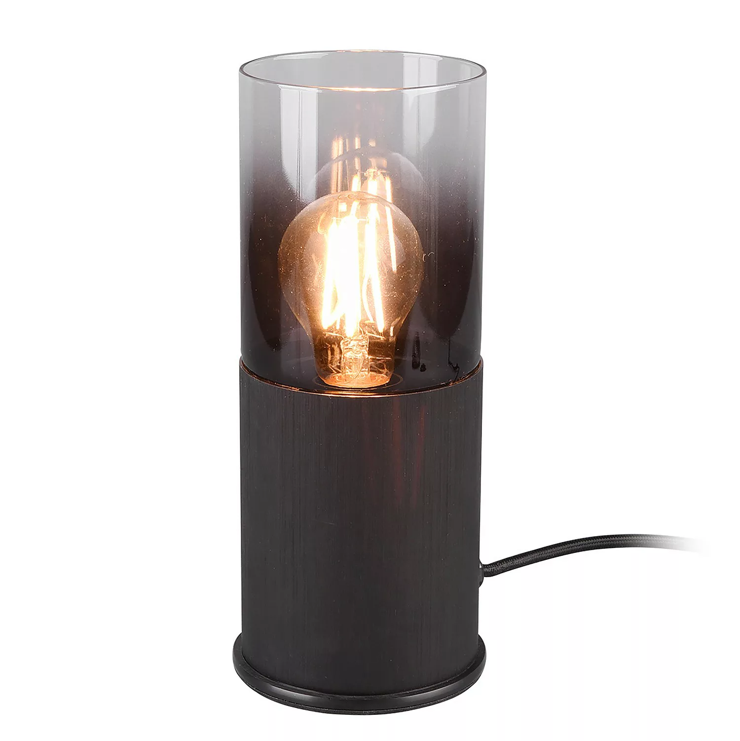 Schreibtischlampe Robin Schwarz matt 1-flammig Metall/Glas E27 günstig online kaufen