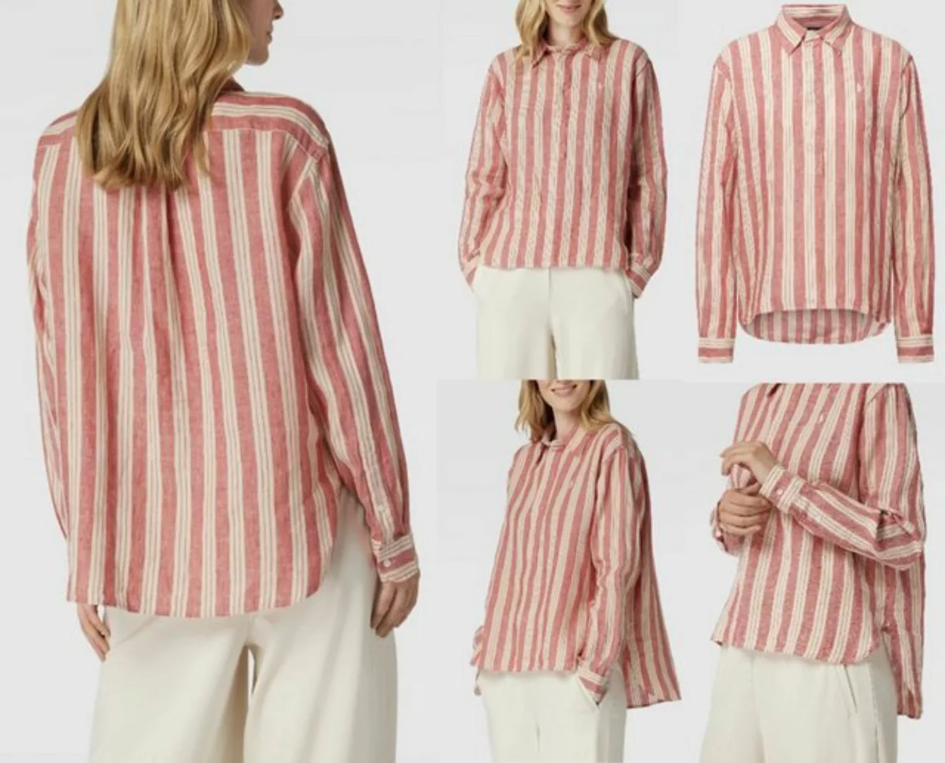Ralph Lauren Blusentop POLO RALPH LAUREN Linen Shirt Leinenbluse Vokuhila H günstig online kaufen