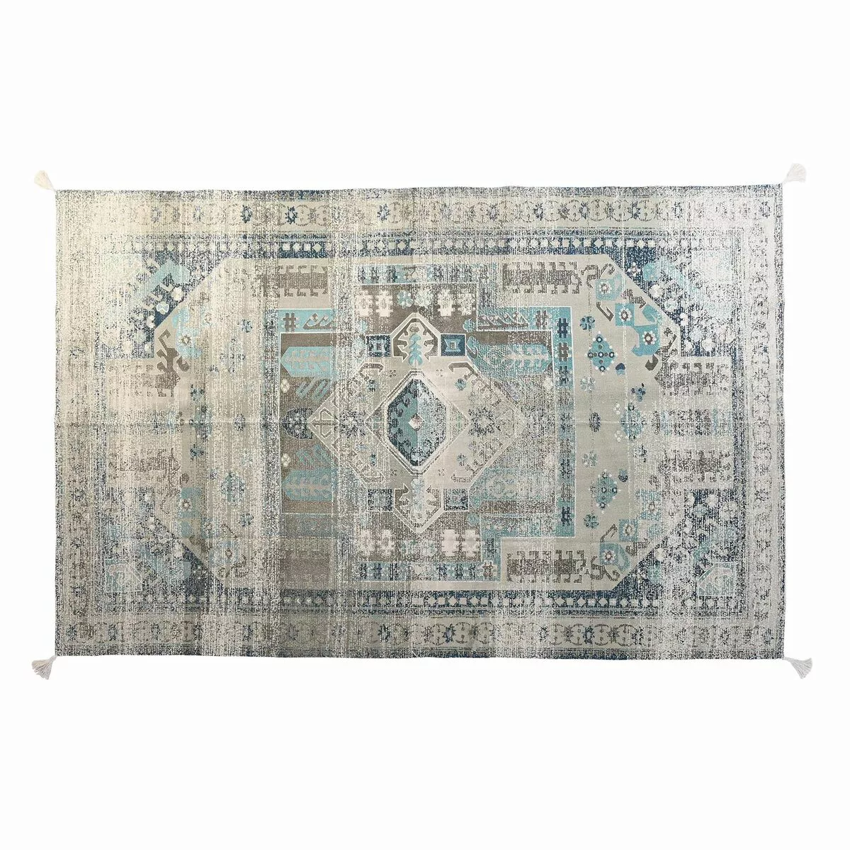 Teppich Dkd Home Decor Antiker Finish Blau Baumwolle Araber Randbereich (16 günstig online kaufen